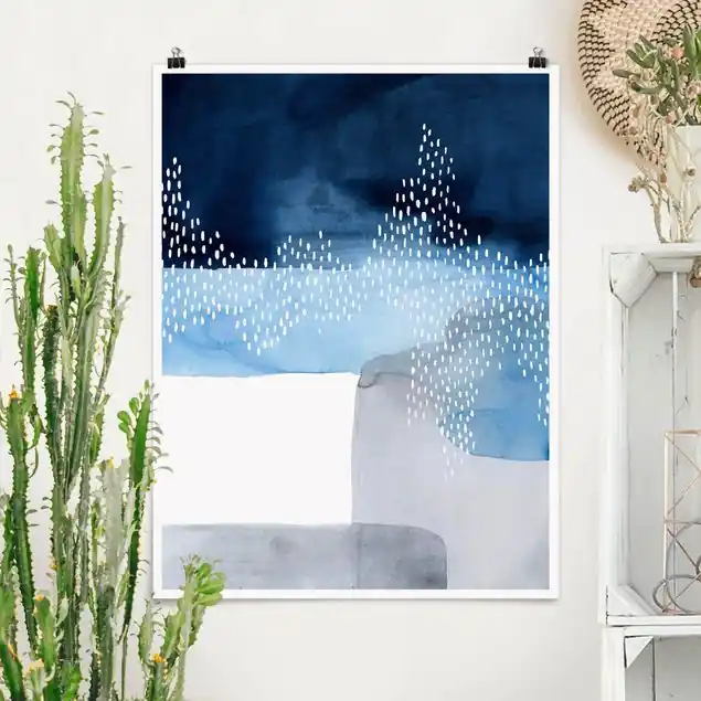 Abstrakter Wasserfall Poster Expressversand