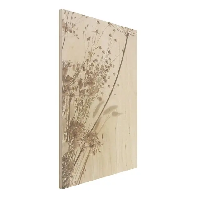 Expressversand Bouquet aus Ziergras und Blüten Holzbild