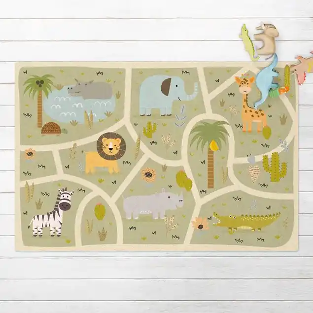 Garantierte Lieferung Safari - Die große Vielfalt der Tiere Kork-Spielteppich
