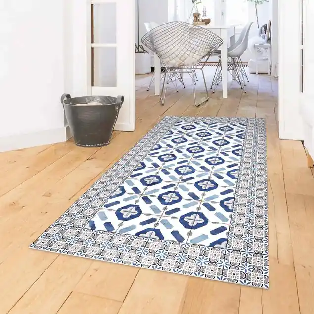 Nur Für Kurze Zeit Marokkanische Fliesen Blumenfenster mit Fliesenrahmen Vinylteppich