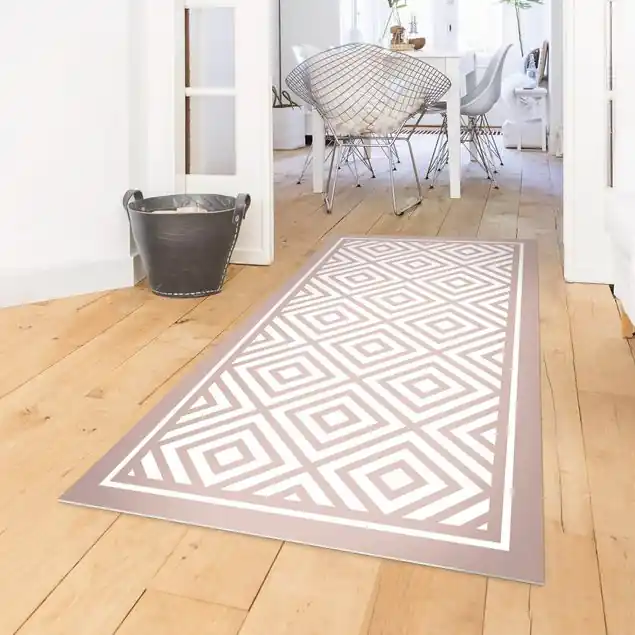 Quadratische Kacheln mit Bordüre Vinylteppich Neue Kollektion