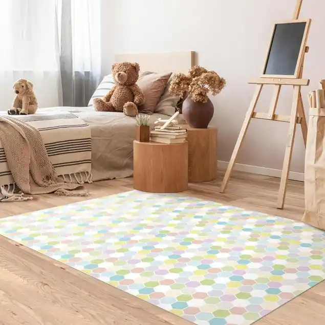 Garantierte Lieferung No.YK52 Sechseck Pastell Vinylteppich