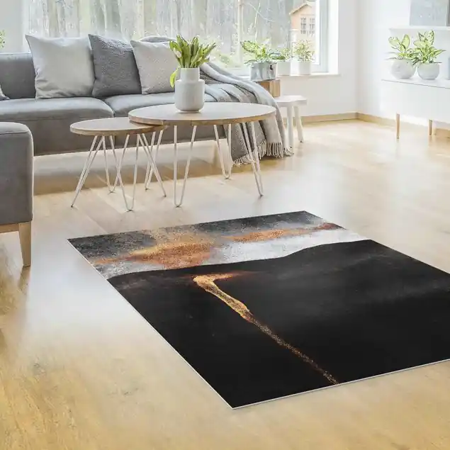 Abstrakte goldene Glut                               Vinylteppich Neue Kollektion