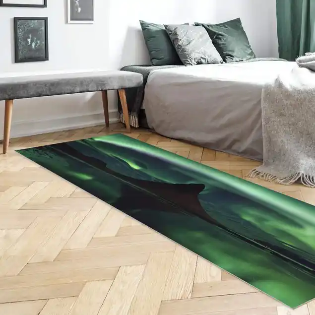 Aktuell Polarlicht in Island Vinylteppich