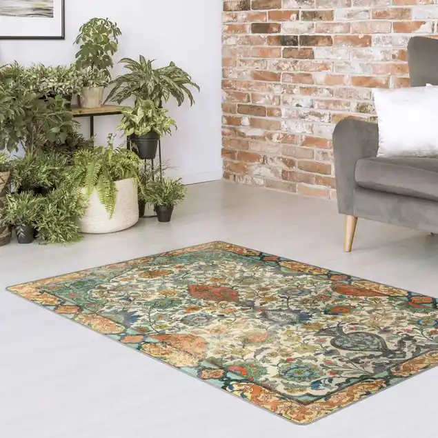 Abverkauf Floraler Teppich Vintage Teppich