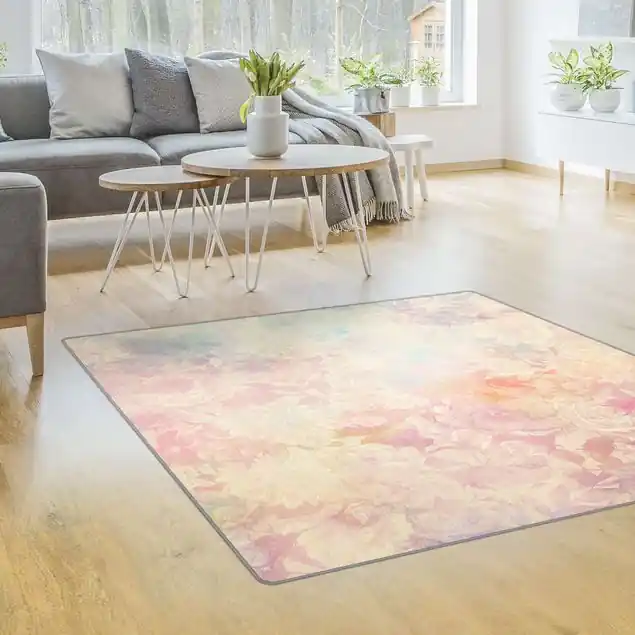 Abverkauf Zarter Blütentraum in Pastell                               Teppich