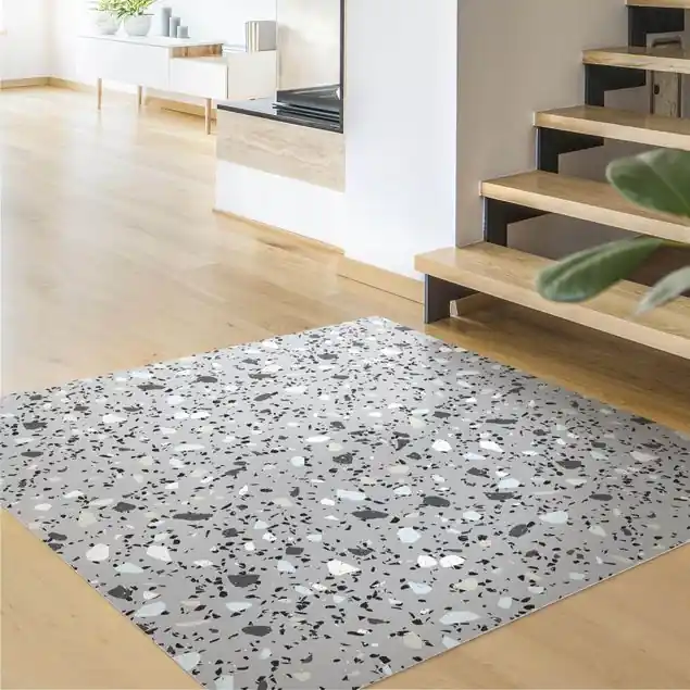 Solange Der Vorrat Reicht Detailliertes Terrazzo Muster Massa Vinylteppich