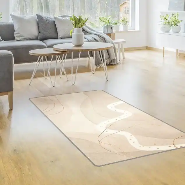 Super-Preis Verspielte Impressionen mit weißer Linie Teppich