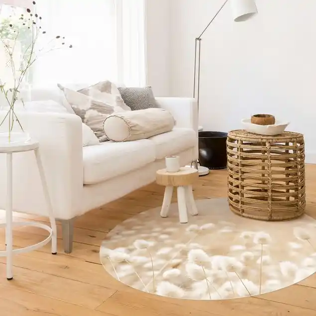 Zarte Gräser Runder Vinyl-Teppich Sonderangebot