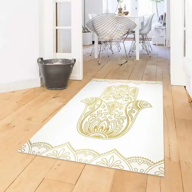 Jetzt Bestellen Hamsa Hand Lotus OM Illustration Set gold Vinylteppich
