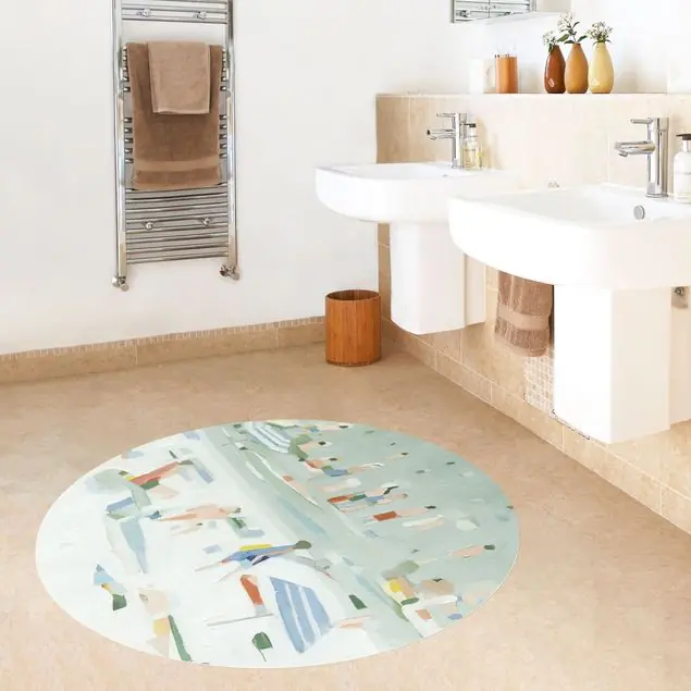 Sommer Konfetti II Runder Vinyl-Teppich Versand Am Gleichen Tag