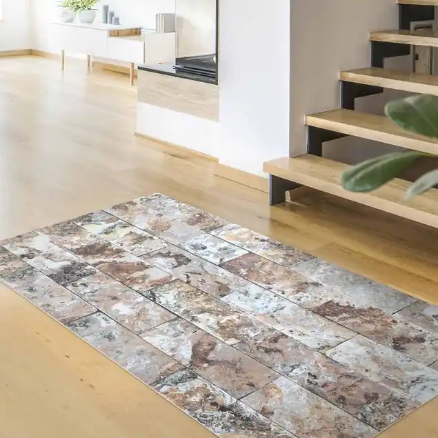 Aktuell Naturmarmor Steinwand Vinylteppich