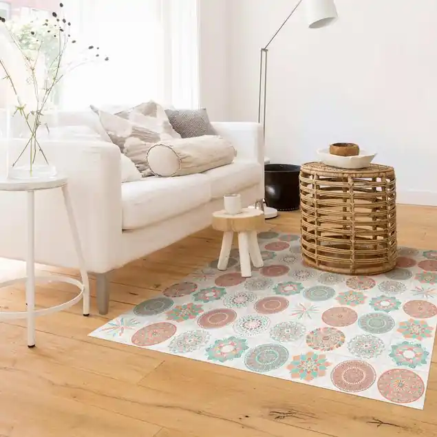 Sofort Bestellen Handgemaltes Mandala Muster Vinylteppich