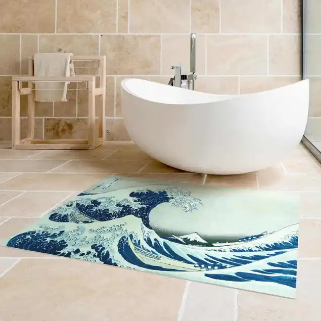 Heißes Angebot Katsushika Hokusai - Die grosse Welle von Kanagawa Vinylteppich
