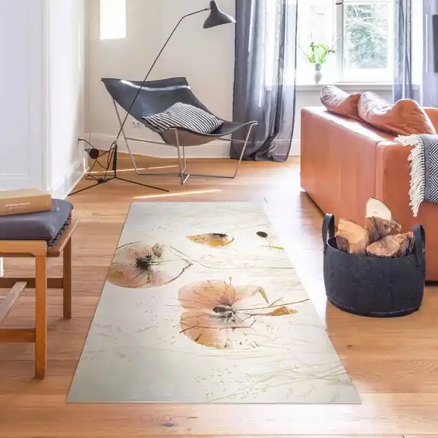 Schnäppchen Getrocknete Mohnblüten mit zarten Gräsern Vinylteppich