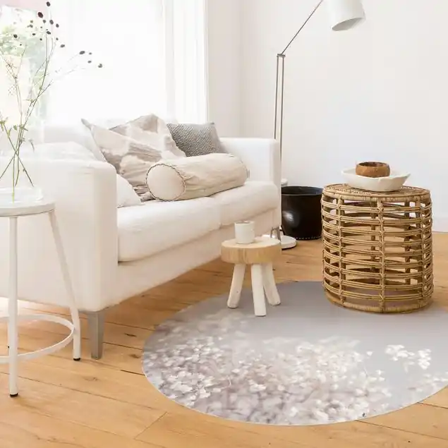 Sanfter Blütentraum Runder Vinyl-Teppich Garantierte Lieferung