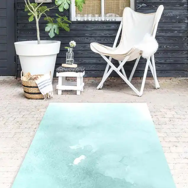 Neue Kollektion Aquarellstruktur Türkises Meerwasser Vinylteppich