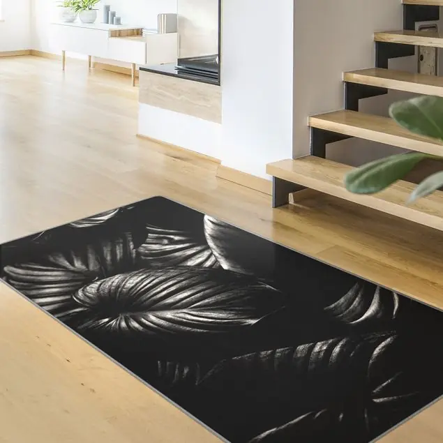 Ausverkauf Schwarz Weiß Botanik Hosta Teppich