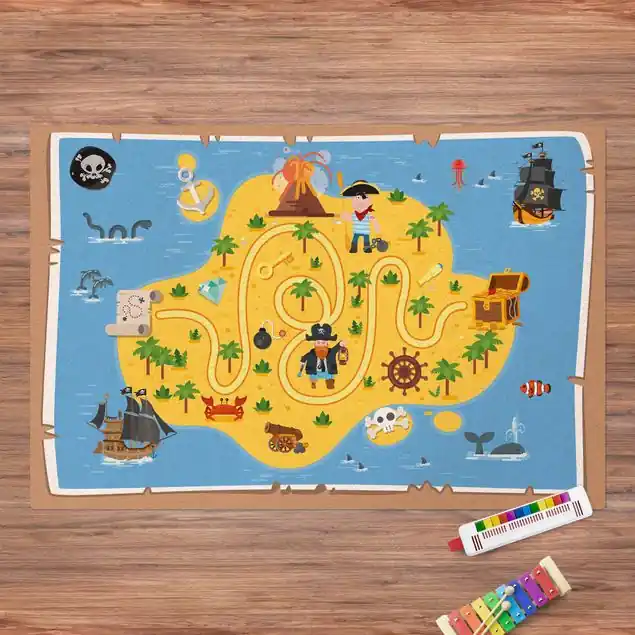 Meistverkauft Piraten - Auf der Suche nach dem Schatz Kork-Spielteppich