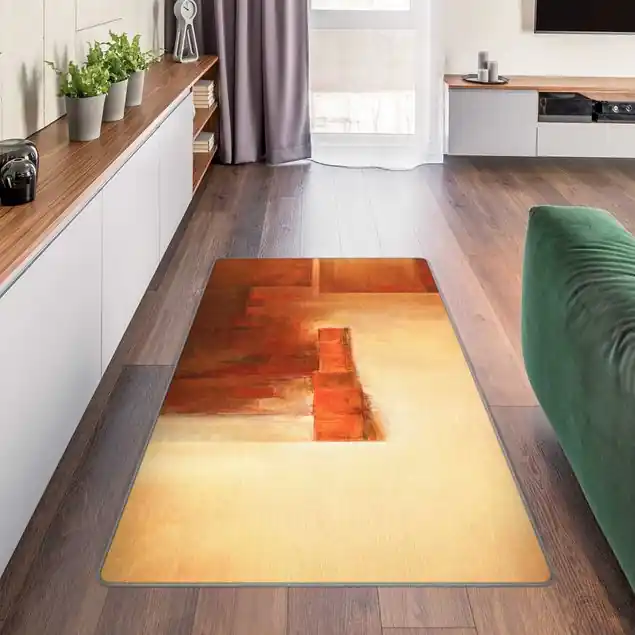 Zertifiziert Balance Orange Braun                               Teppich