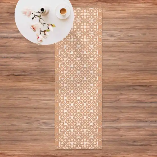 Super-Preis Geometrischer Fliesenmix Herzen Weiß Kork-Teppich