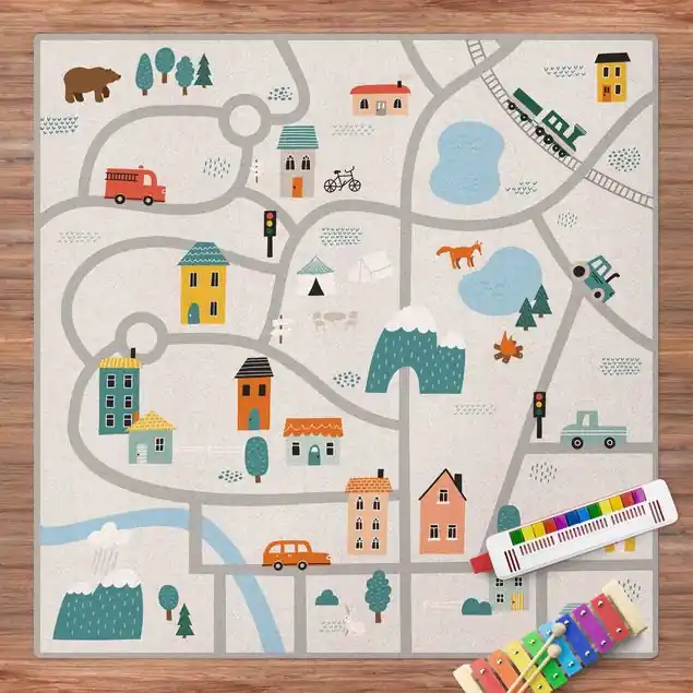 Echt Kleinstadt - Entdecke fremde Ecken Kork-Spielteppich