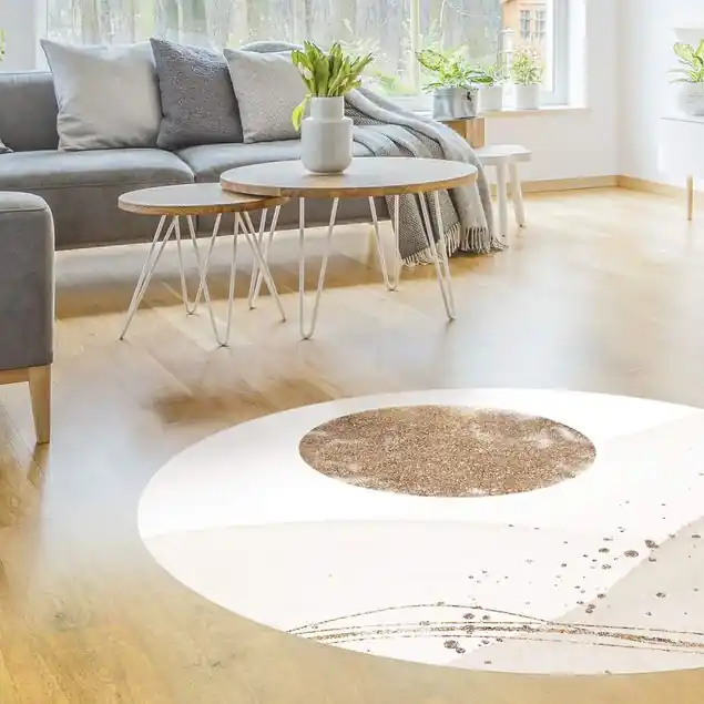 Aktuell Aquarell Landschaft Sonnensturm                               Runder Vinyl-Teppich