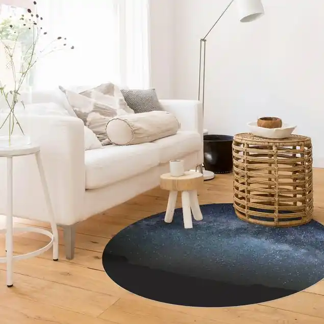 Leuchten des Sternenhimmels Runder Vinyl-Teppich Schneller Versand