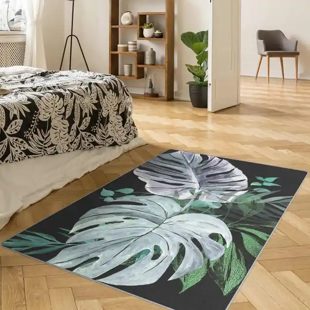 Günstig Aquarell Tropisches Arrangement Farbenspiel Teppich