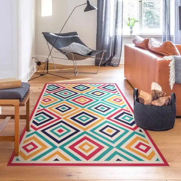 Geometrie zum Quadrat mit Rahmen Vinylteppich Bestpreis