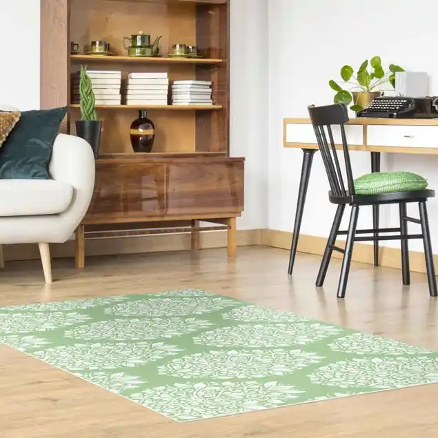 Heißes Angebot Jugendstil Muster auf Grün Vinylteppich