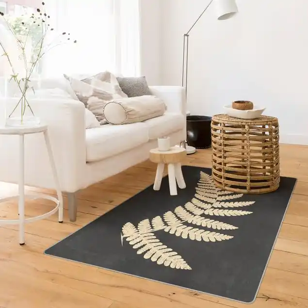 Farn mit Leinenstruktur IV Teppich Top-Seller