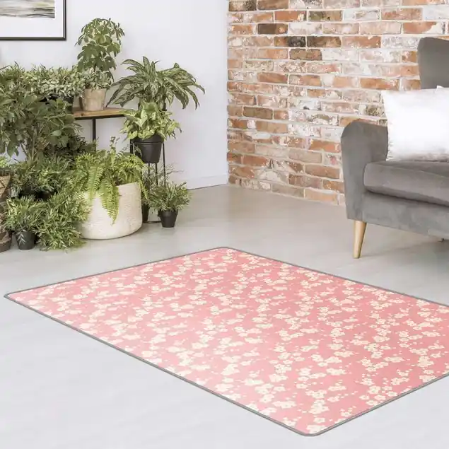 Neu Im Sortiment Asiatisches Kirschblütenmuster in Rosa Teppich