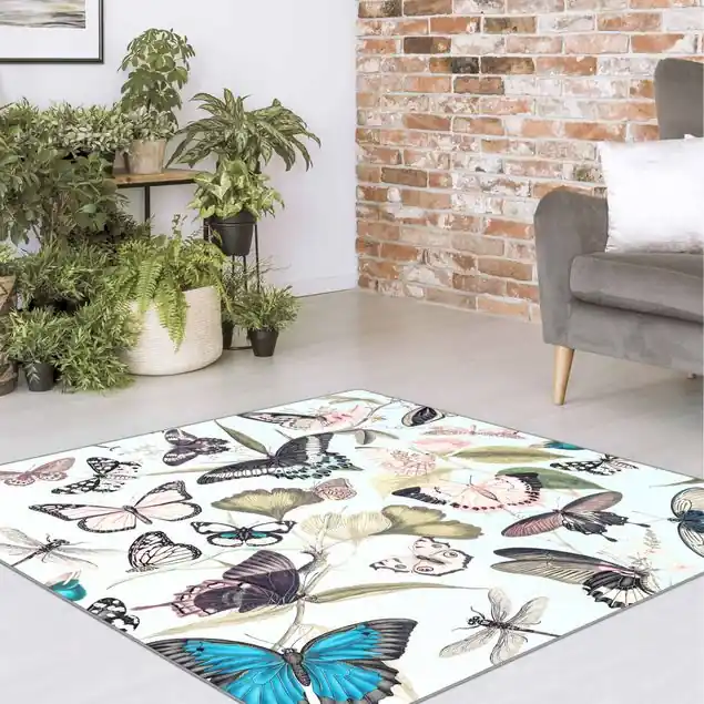 Vintage Collage - Schmetterlinge und Libellen Teppich Top-Seller