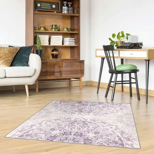 Abverkauf Mandala Aquarell Ornament violett                               Teppich