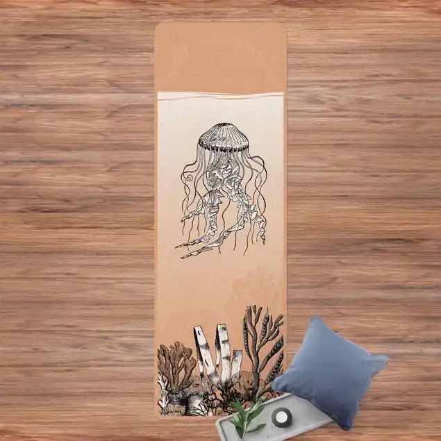 Schneller Versand Meeresillusion Medusa Yogamatte Kork