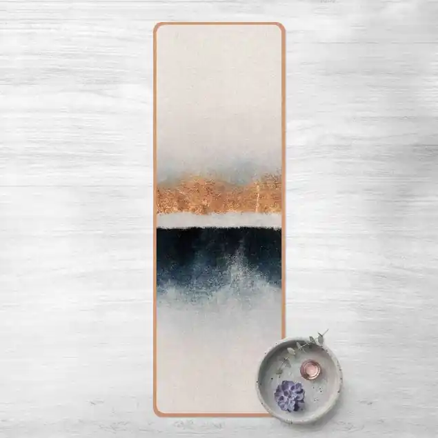 Begrenztes Angebot Goldener Horizont Aquarell Yogamatte Kork
