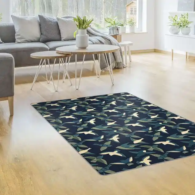 Markenprodukt Kleine Vögel in Blau Teppich