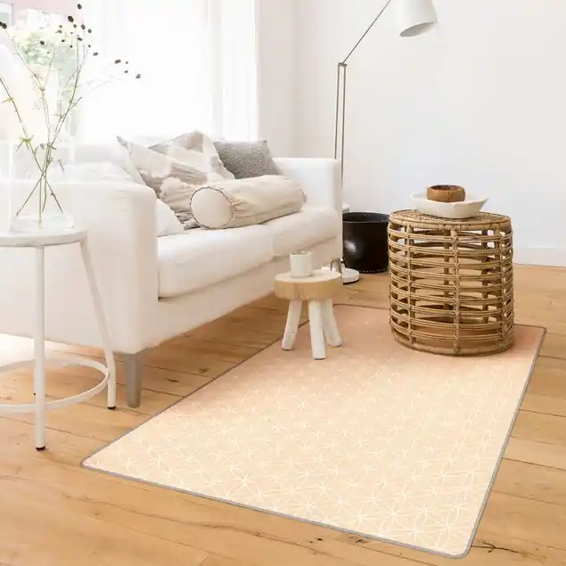 Geometrisches Muster runde Blumenstempel Teppich Online Kaufen