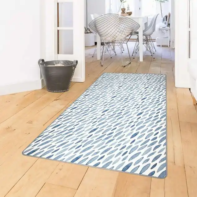 Aquarell Regen in Indigo klein und groß Teppich Meistverkauft