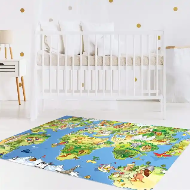 Great and funny Worldmap Vinylteppich Garantierte Lieferung