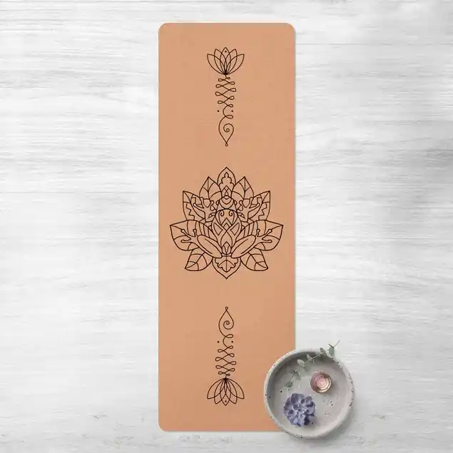 Mandala Frosch Yogamatte Kork Zertifiziert