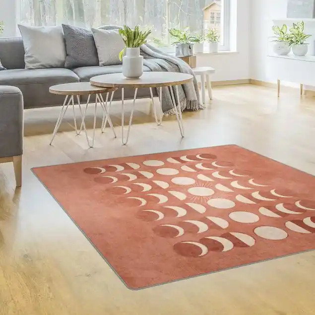 Boho Mondphasen Teppich Neu