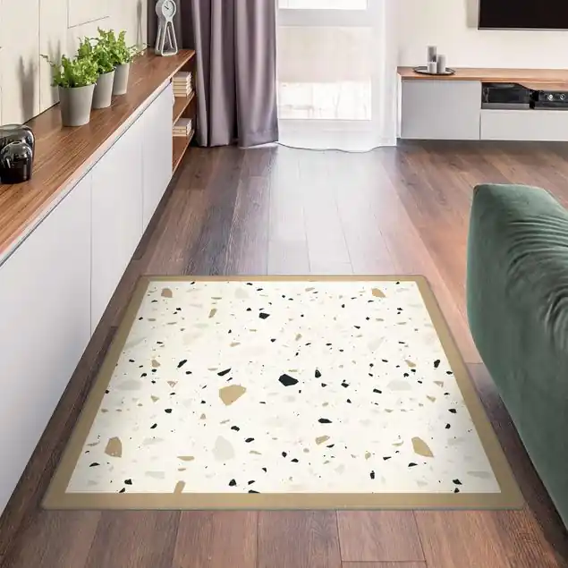 Detailliertes Terrazzo Muster San Remo mit Rahmen Teppich Aktuell