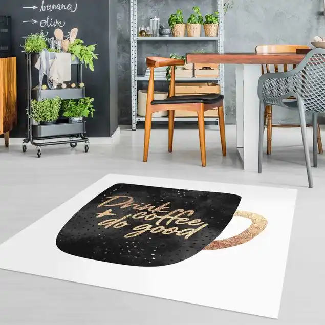 Preis Gesenkt Drink Coffee, Do Good - schwarz Vinylteppich