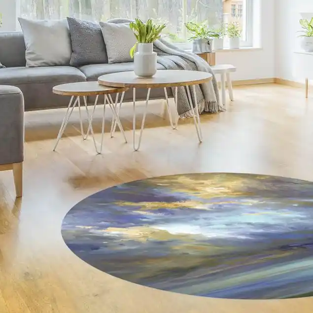 Heißes Angebot Himmel über Küste Runder Vinyl-Teppich