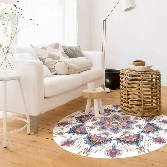 Mandala Meditation Runder Vinyl-Teppich Jetzt Kaufen