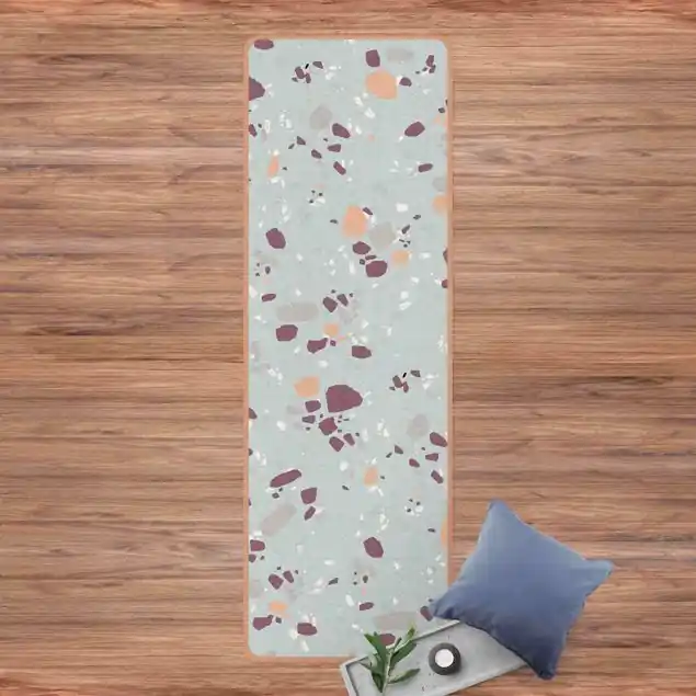 Bestseller Detailliertes Terrazzo Muster Bolzano Yogamatte Kork