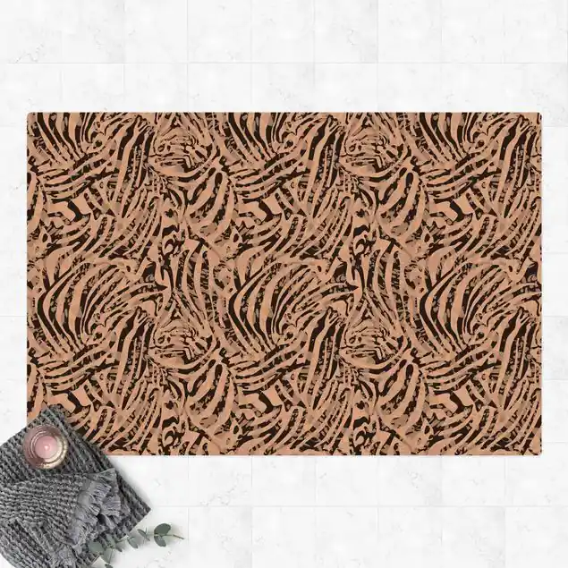 Zebramuster in Grautönen Kork-Teppich Sonderangebot