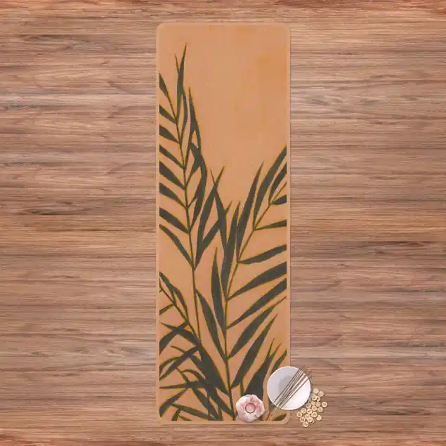 Palmenwedel im Sonnenlicht Yogamatte Kork Begrenztes Angebot